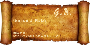 Gerhard Máté névjegykártya