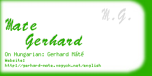 mate gerhard business card