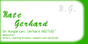 mate gerhard business card